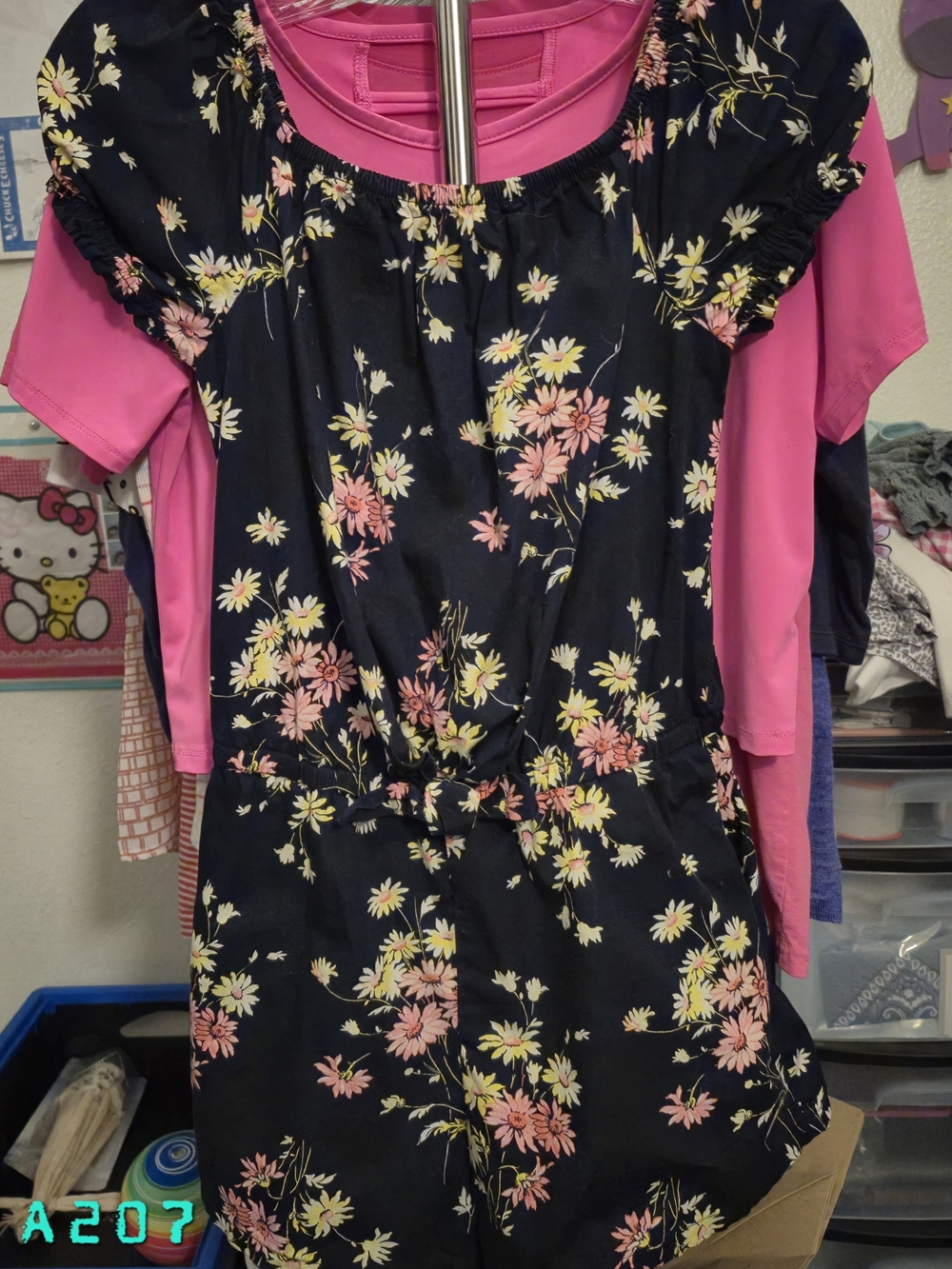 GAP Kids Black Floral Skirt with Pink and Yellow Daisies